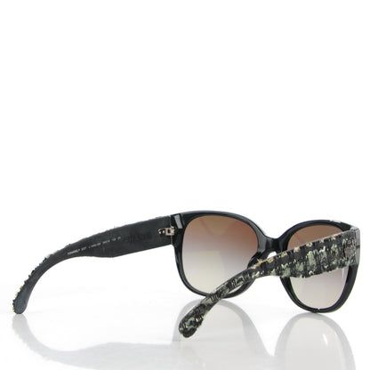 Chanel Tweed Boy CC Sunglasses 5237 Green Black 2 of 7