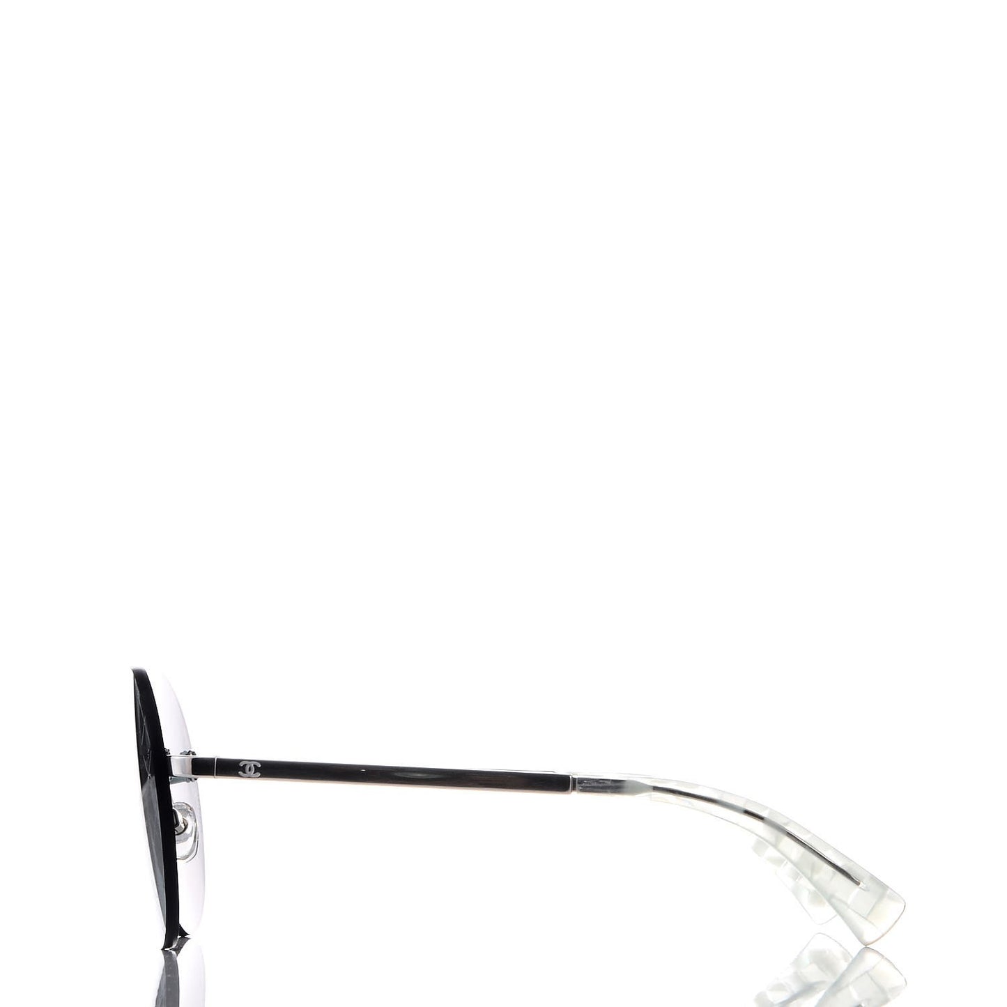Metal Rimless Round Sunglasses 4216 Silver