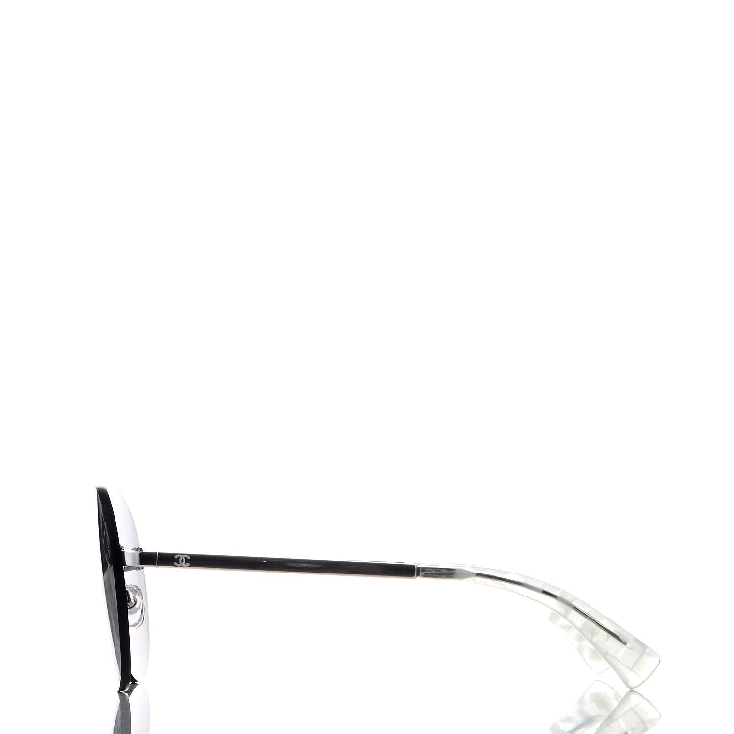 Chanel Metal Rimless Round Sunglasses 4216 Silver 3 of 9
