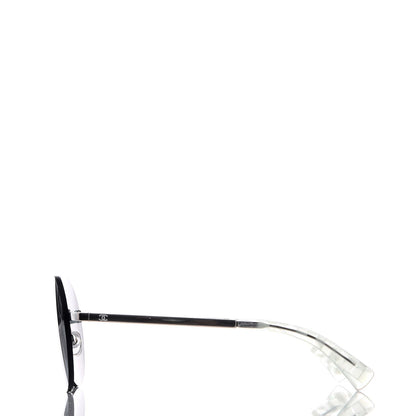 Chanel Metal Rimless Round Sunglasses 4216 Silver 3 of 9