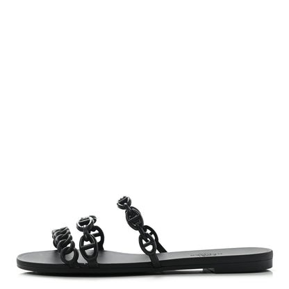 Hermes TPU Rivage Sandals 36 Black 1 of 8