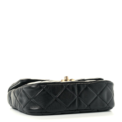 Chanel Lambskin Quilted Small Lacquered Chain Flap Black 4 of 12