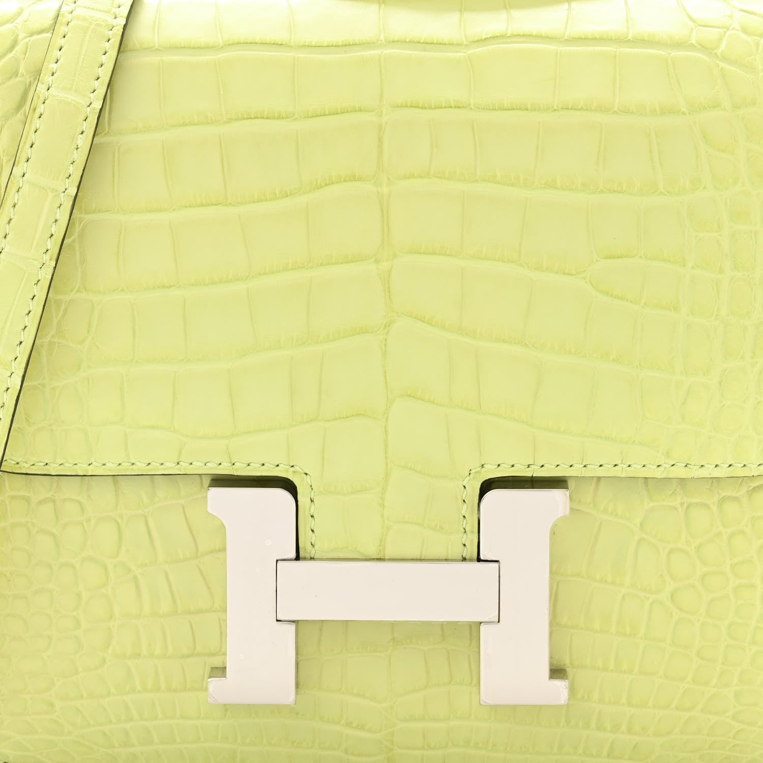 Hermes Matte Alligator Constance 18 Jaune Bourgeon 8 of 11