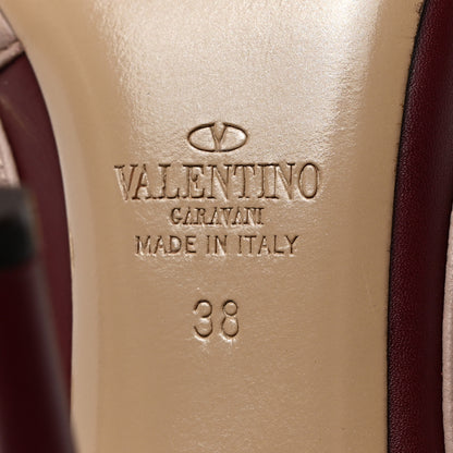 Valentino Garavani Calfskin Nappa Rockstud Ankle Strap 100mm Pumps 38 Rubin Poudre 7 of 9