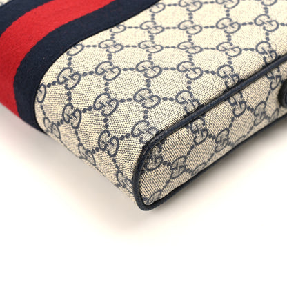 Gucci GG Supreme Monogram Textured Dollar Calfskin Web Small Ophidia Messenger Bag Beige Blue 11 of 11