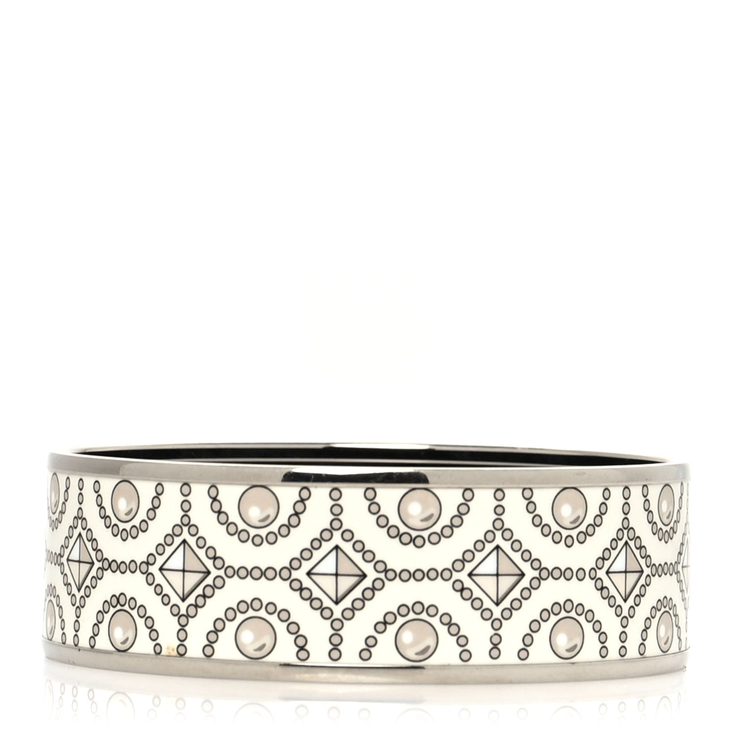 Hermes Enamel Printed Collier De Chien Wide Bracelet 62 1 of 5