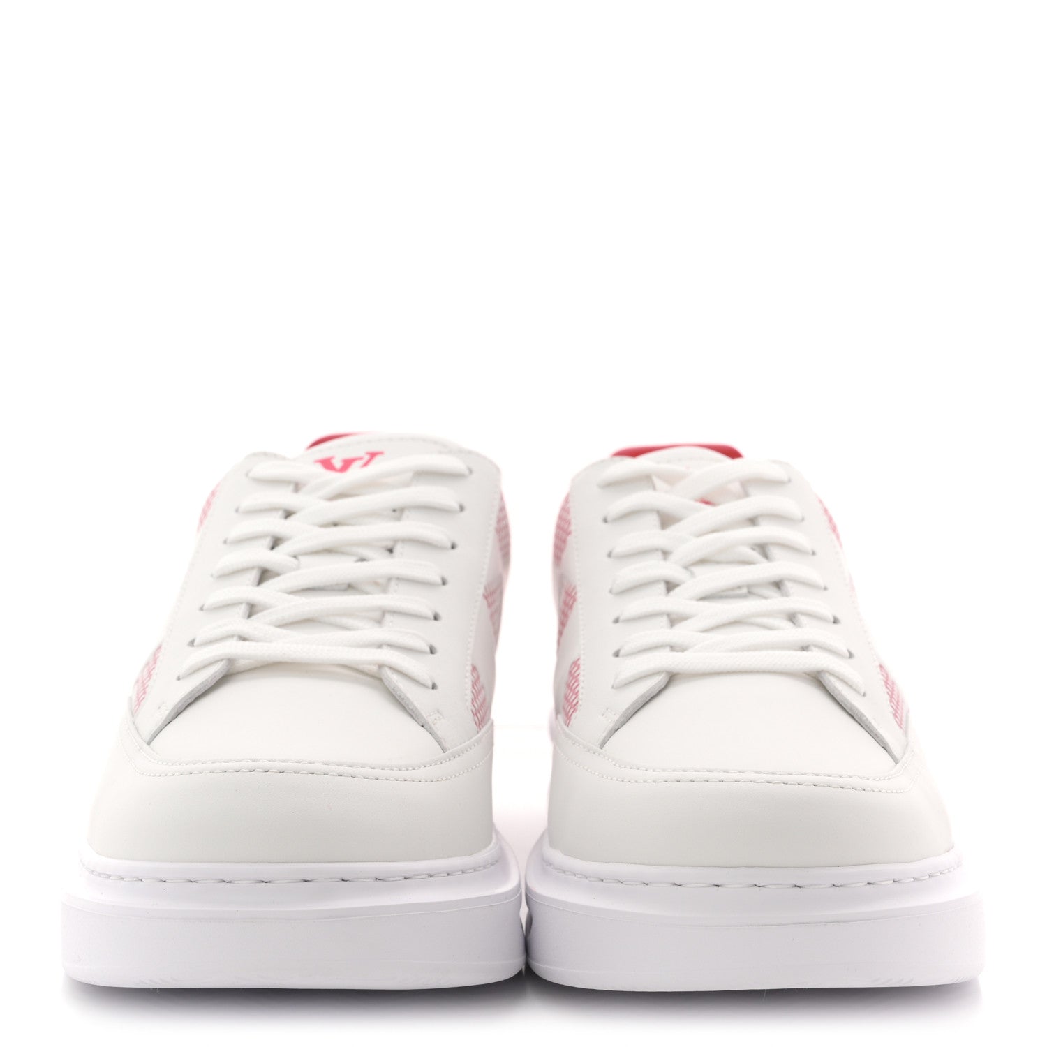 Louis Vuitton Damier Calfskin Mens Beverly Hills Sneakers 8 White Rouge 3 of 9