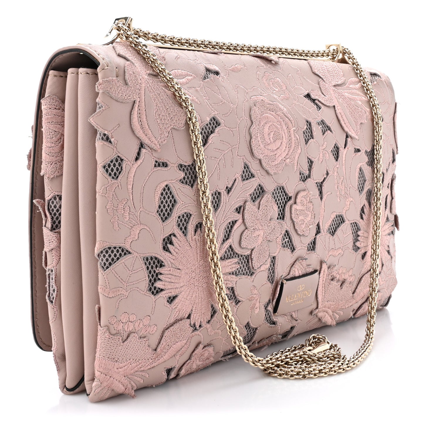 Nappa Lace Large Girello Flap Blush