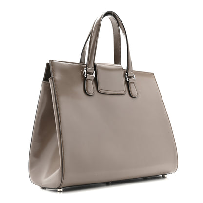 Gucci Regent Calfskin Large Lady Lock Flap Top Handle Bag Grey 3 of 13