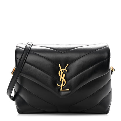 Saint Laurent Calfskin Y Quilted Monogram Toy Loulou Crossbody Bag Black 1 of 12