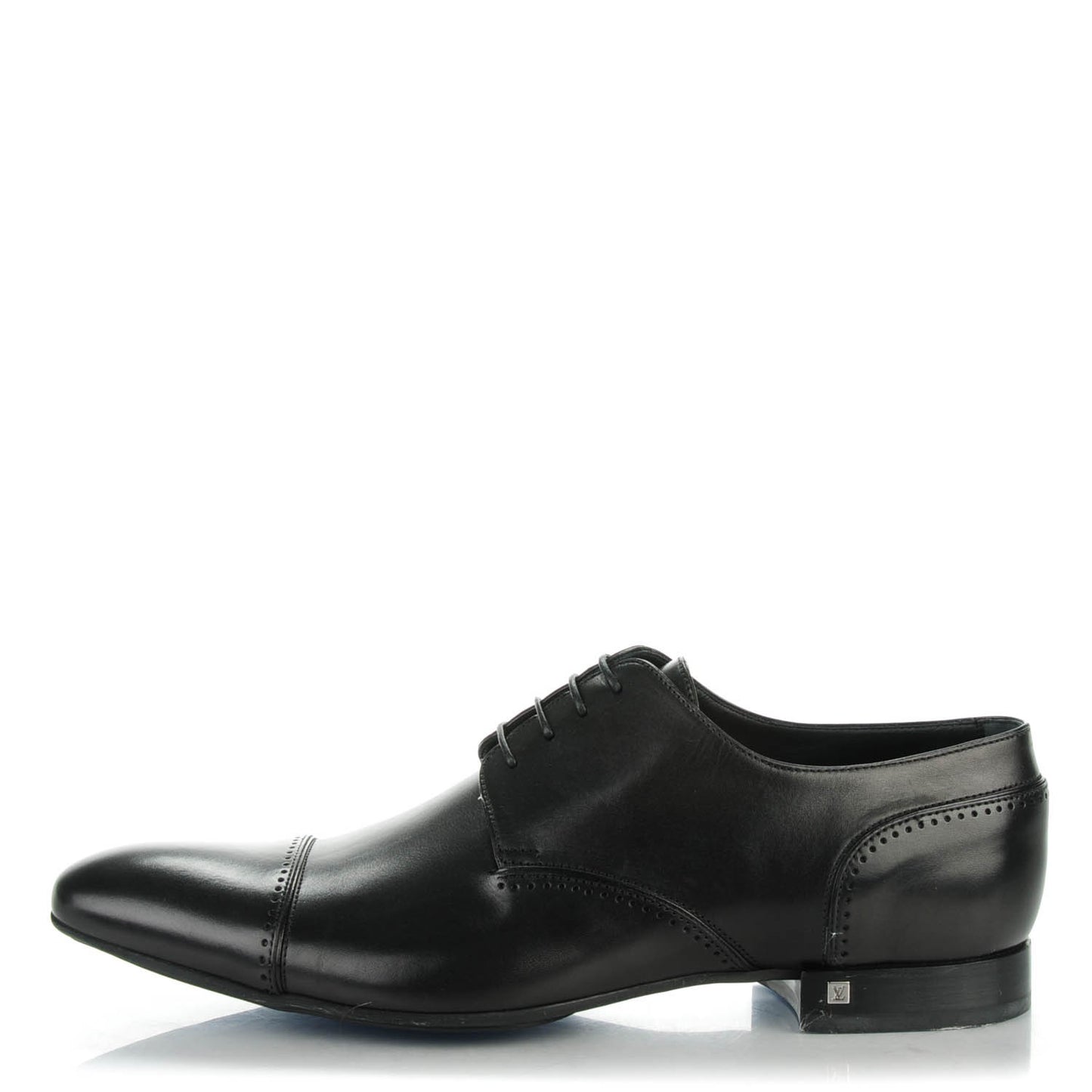 Calfskin Mens Captoe Derby Shoes 9 Black
