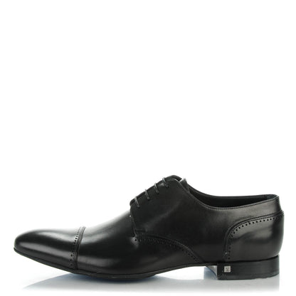 Louis Vuitton Calfskin Mens Captoe Derby Shoes 9 Black 1 of 7
