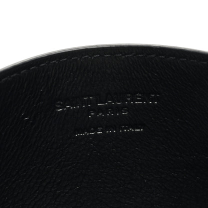 Saint Laurent Grain De Poudre Calfskin Uptown Card Holder Black 6 of 6