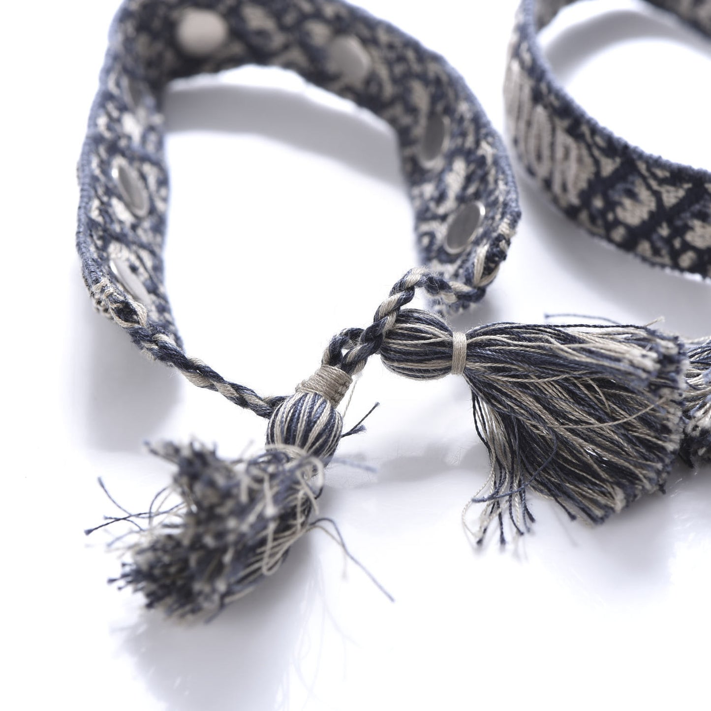 Woven Cotton Oblique J'Adior Friendship Bracelet Set Blue