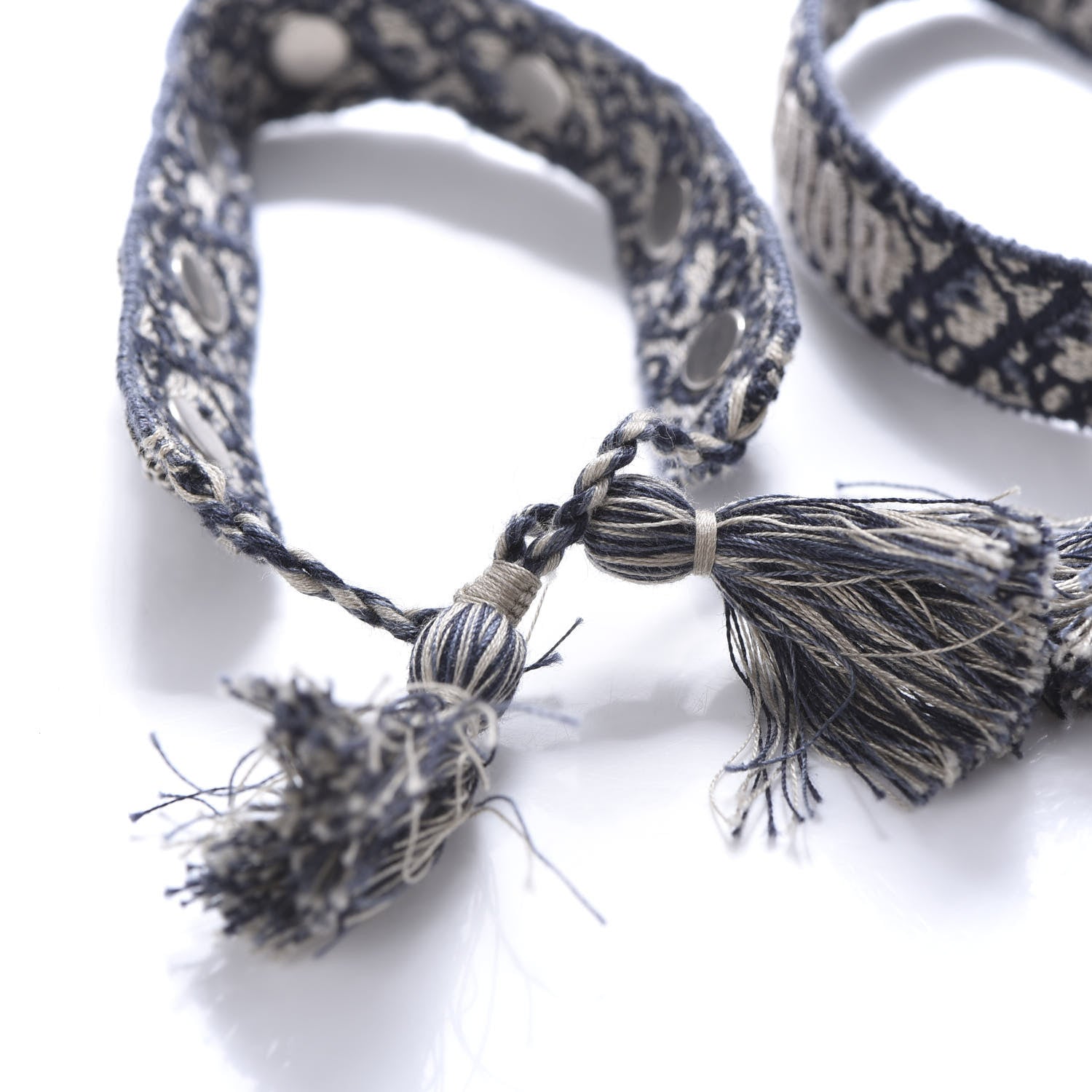 Christian Dior Woven Cotton Oblique J'Adior Friendship Bracelet Set Blue 4 of 4