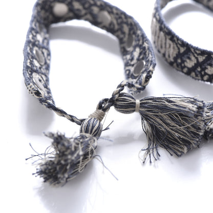 Christian Dior Woven Cotton Oblique J'Adior Friendship Bracelet Set Blue 4 of 4