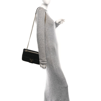 Prada Nappa Gaufre Medium Chain Flap Shoulder Bag Black 2 of 11