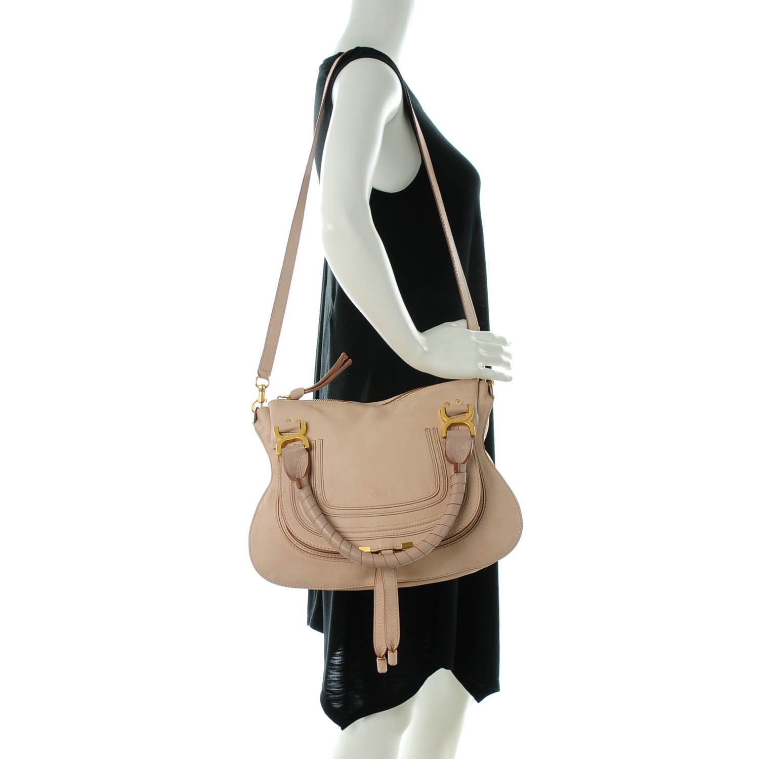 Chloe Calfskin Medium Marcie Satchel Nude Pink 2 of 10