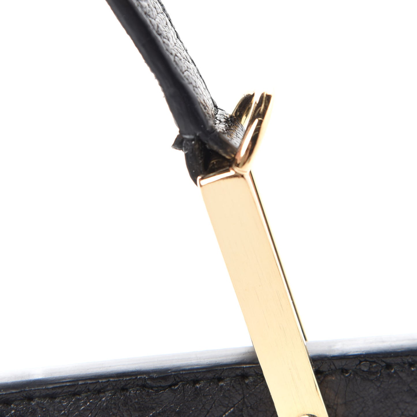 Calfskin Ostrich Trimmed Le Dix Cartable S Bag Black