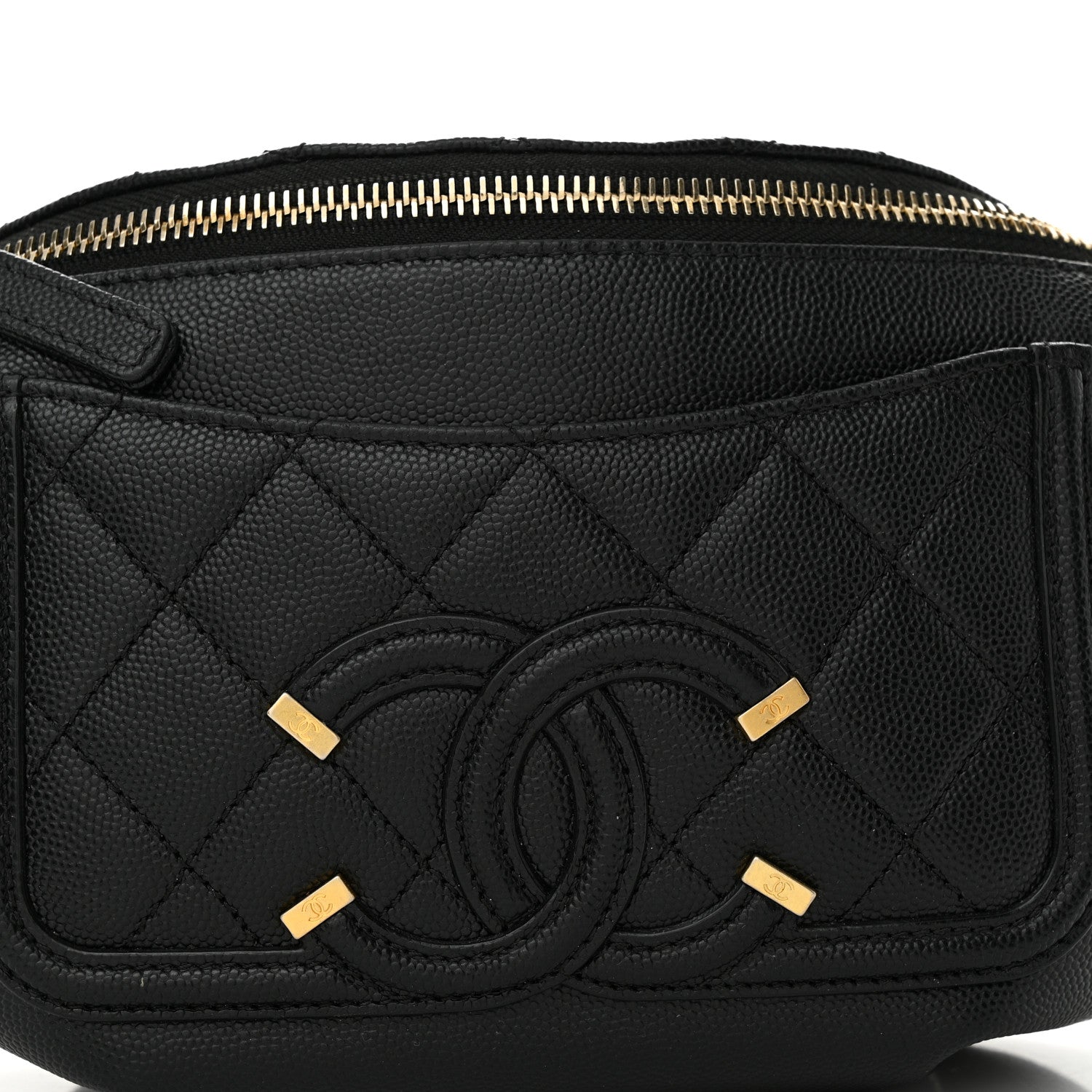 Chanel Caviar Quilted Filigree Waist Bag Black 8 of 10