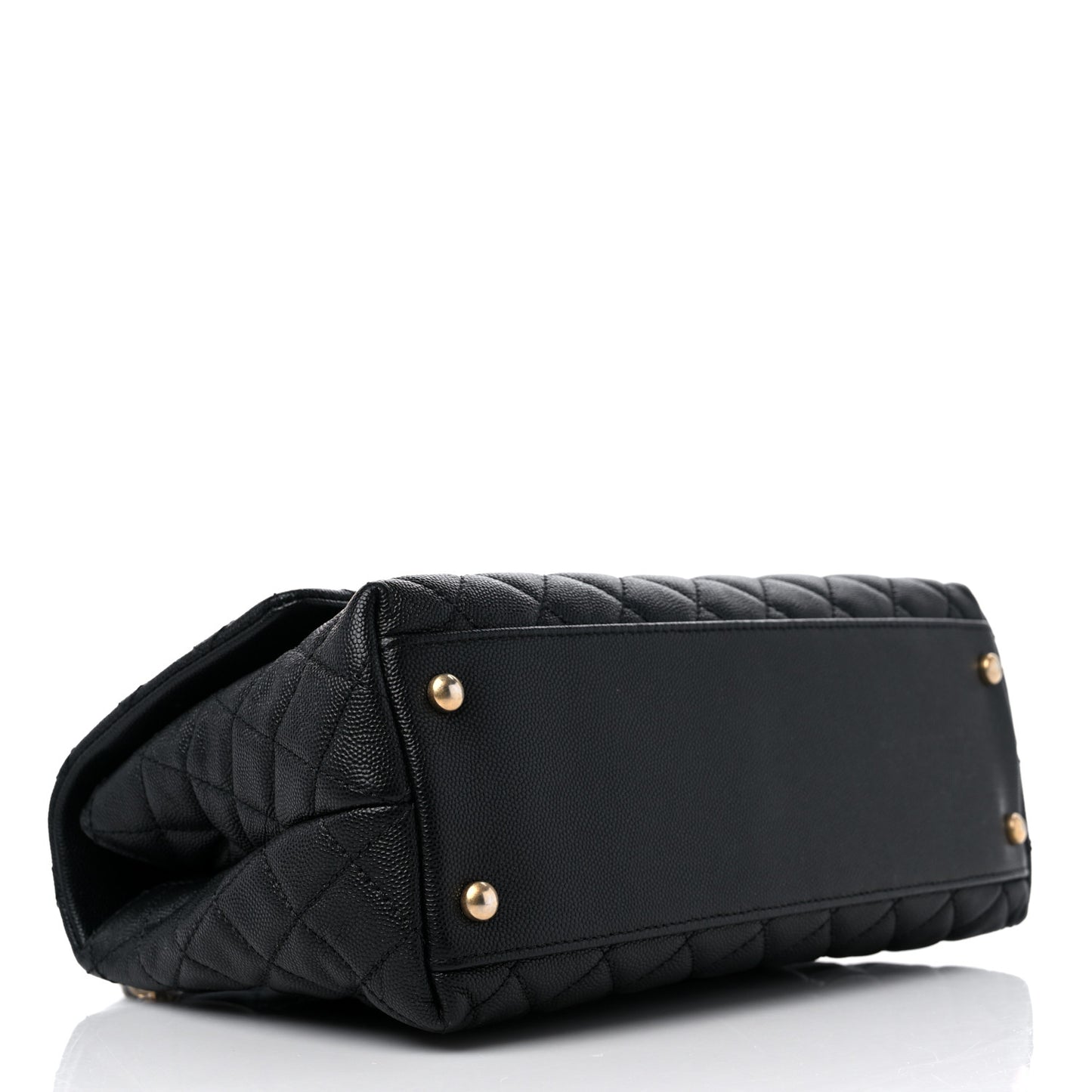 Caviar Quilted Small Coco Handle Flap Black