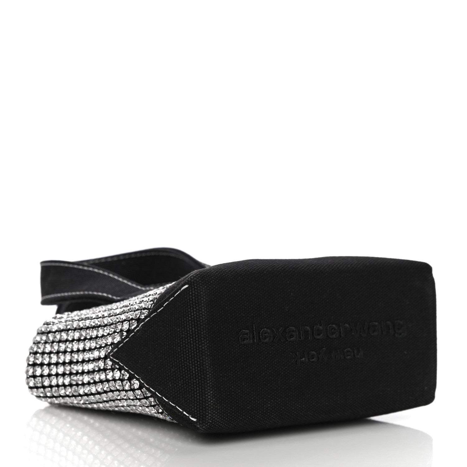 Alexander Wang Mesh Crystal Rhinestone Mini Cruiser Tote Black Silver 4 of 13