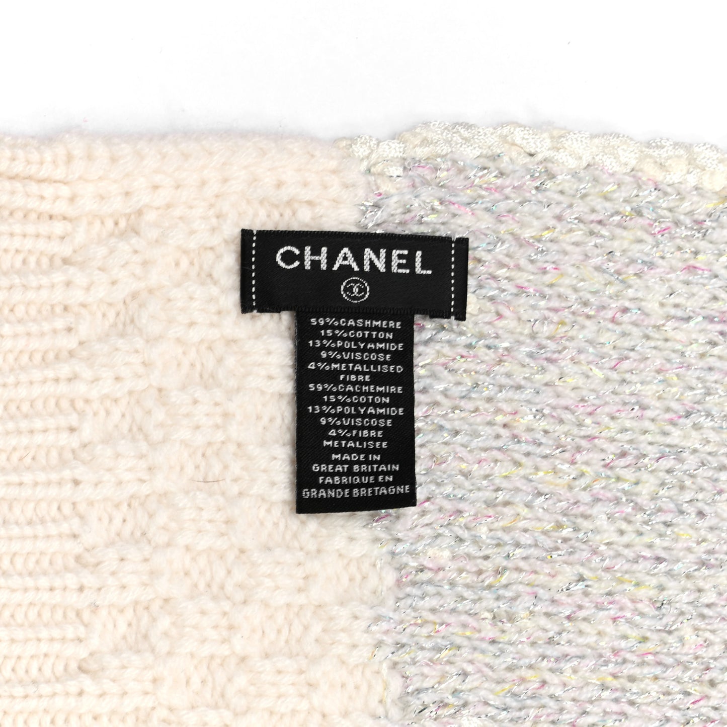Cashmere Cotton Lurex CC Scarf Beige