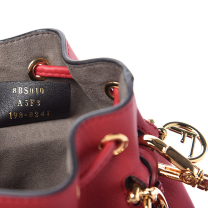 Fendi Vitello Century F is Fendi Eyebrow Monster Eyes Embossed Mini Mon Tresor Bucket Bag Fragola 9 of 9