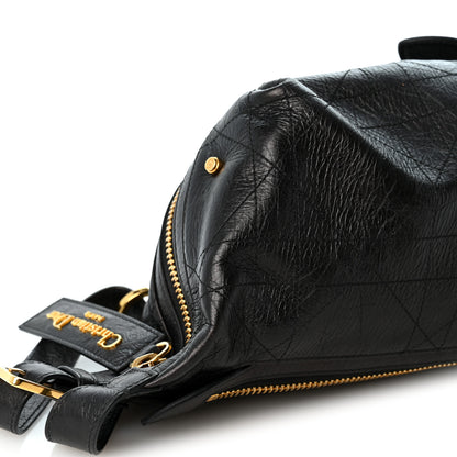 Christian Dior Crinkled Calfskin Macrocannage Small D-Journey Bag Black 9 of 10