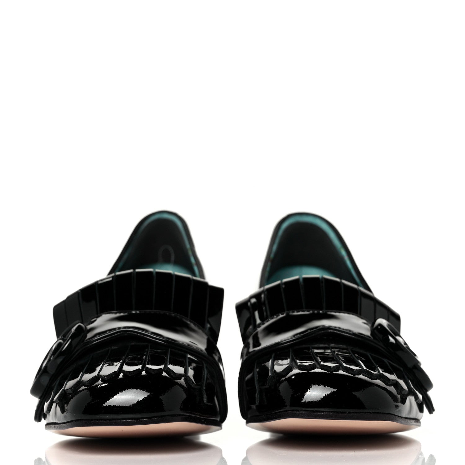 Gucci Vernice GG Marmont Fringe 50mm Loafer Pumps 35 Black 2 of 8