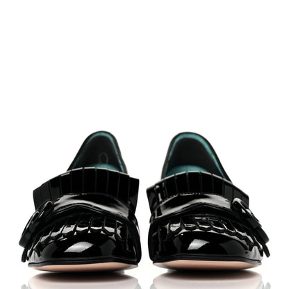 Gucci Vernice GG Marmont Fringe 50mm Loafer Pumps 35 Black 2 of 8