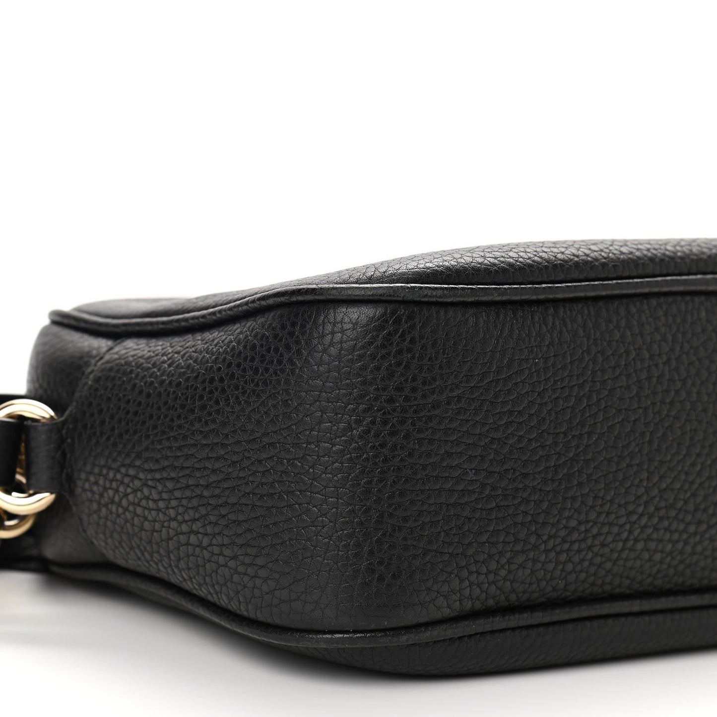 Pebbled Calfskin Small Soho Disco Bag Black