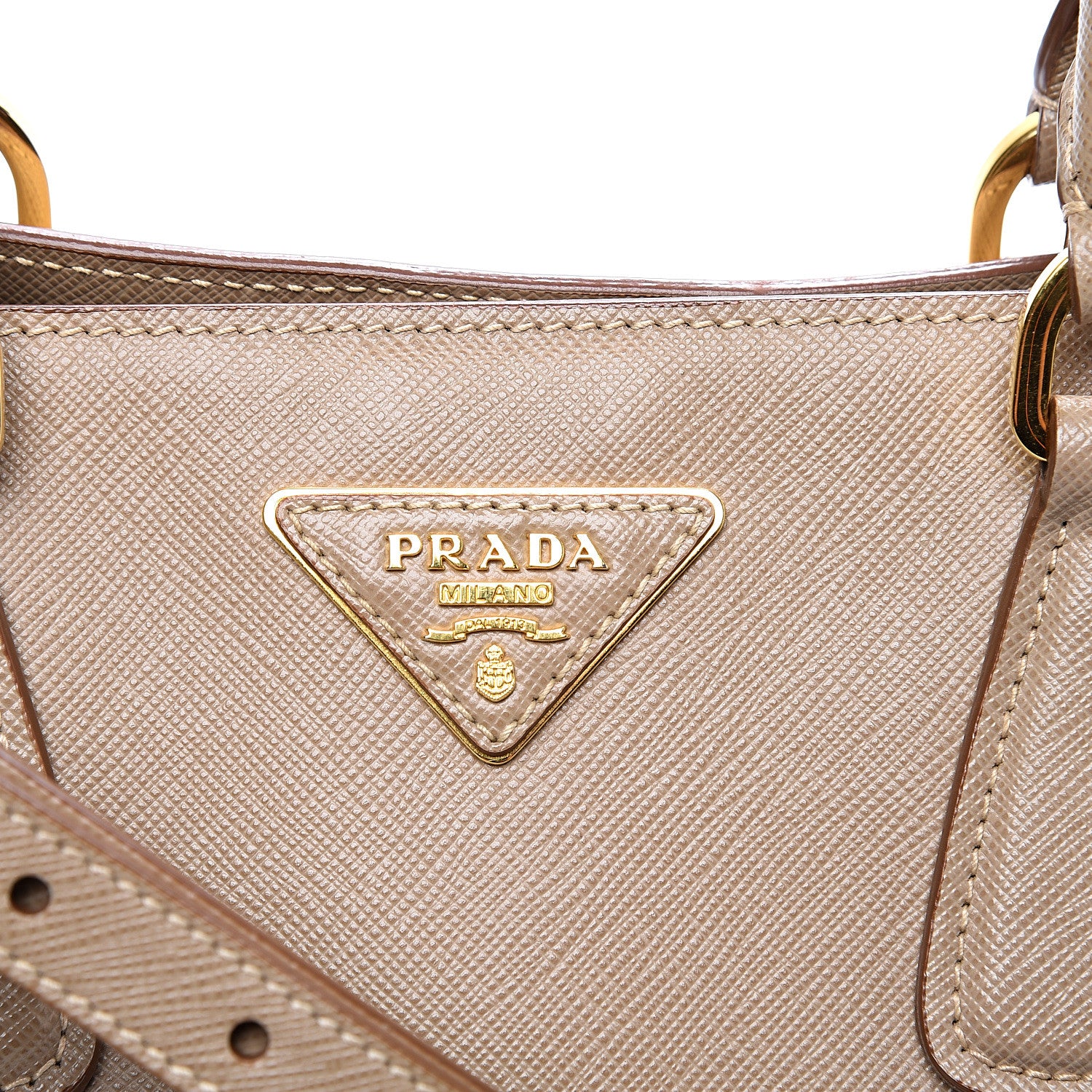 Prada Saffiano Lux Medium Bi-Color Tote Visone Talco 10 of 10