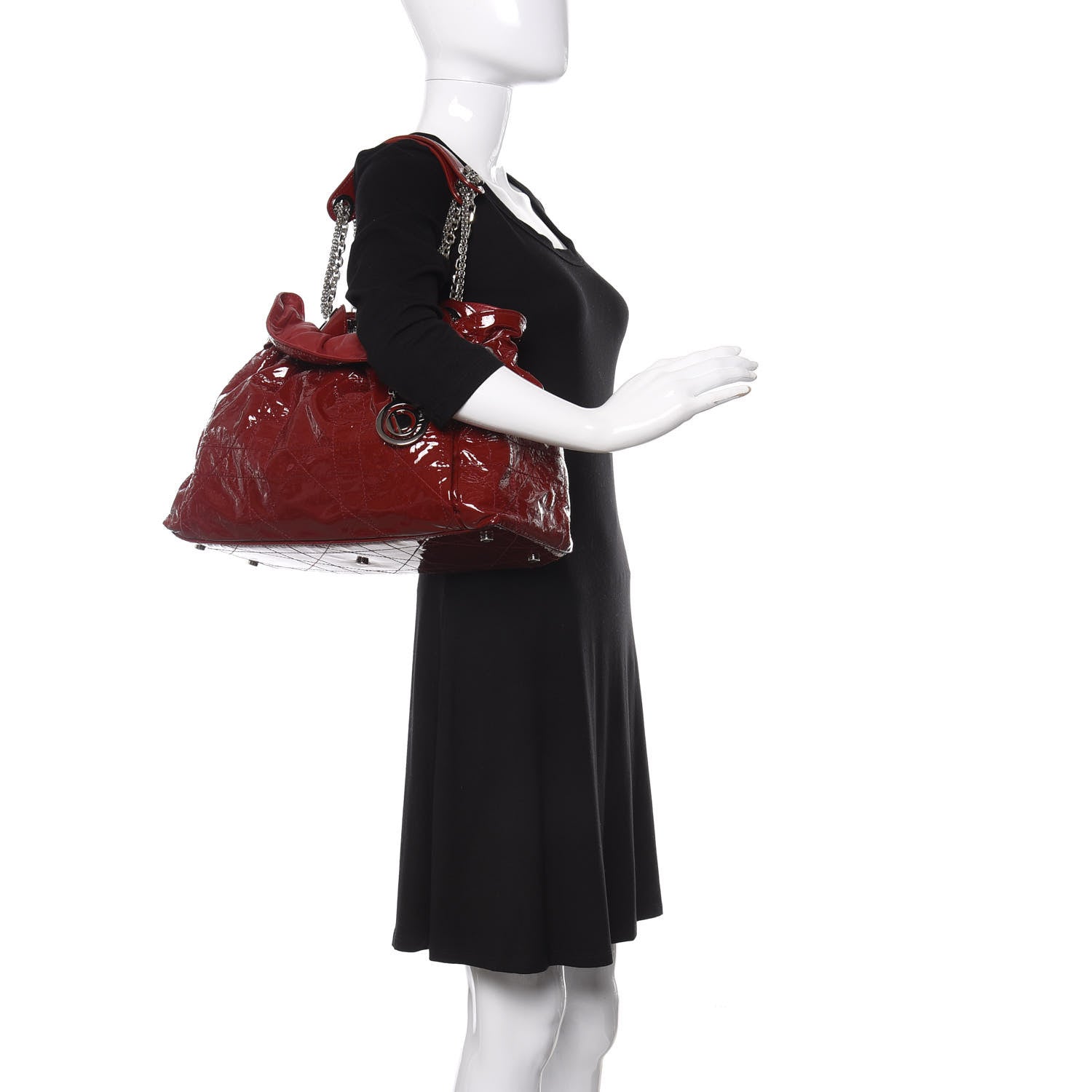 Christian Dior Patent Cannage Medium Le Trente Tote Red 2 of 10