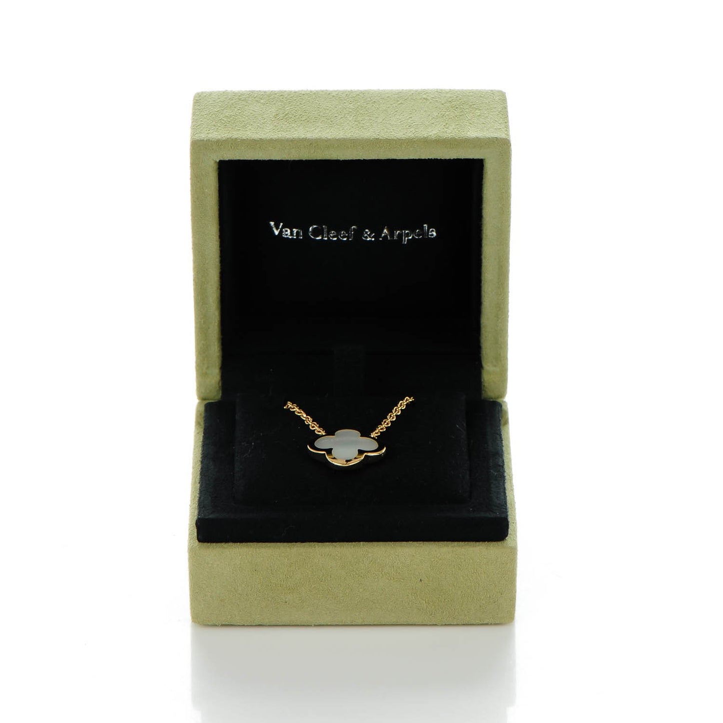 18K Yellow Gold Mother of Pearl Pure Alhambra Pendant Necklace