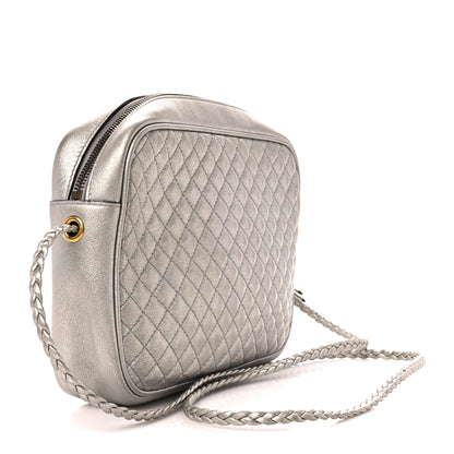 Gucci Laminated Nappa Web Trapuntata Small GG Shoulder Bag Argento 2 of 9