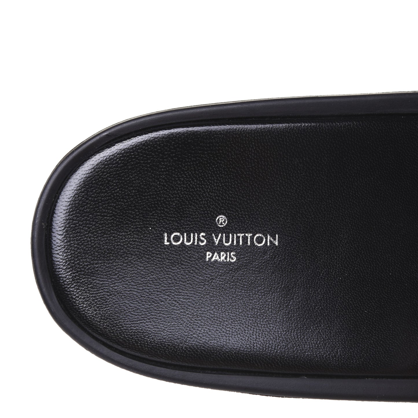 Metallic Calfskin Monogram Logo Sunbath Slide Sandals 35