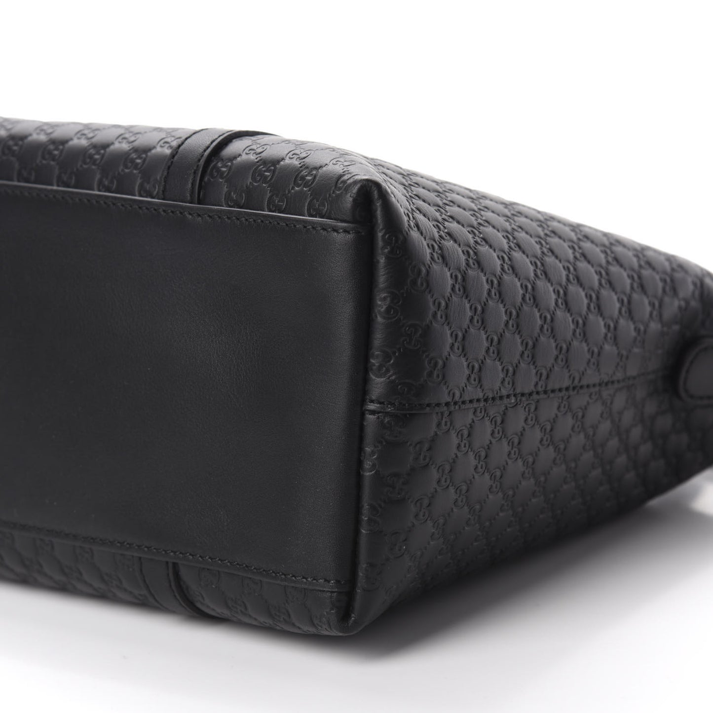 Soft Microguccissima Small Zippered Satchel Black