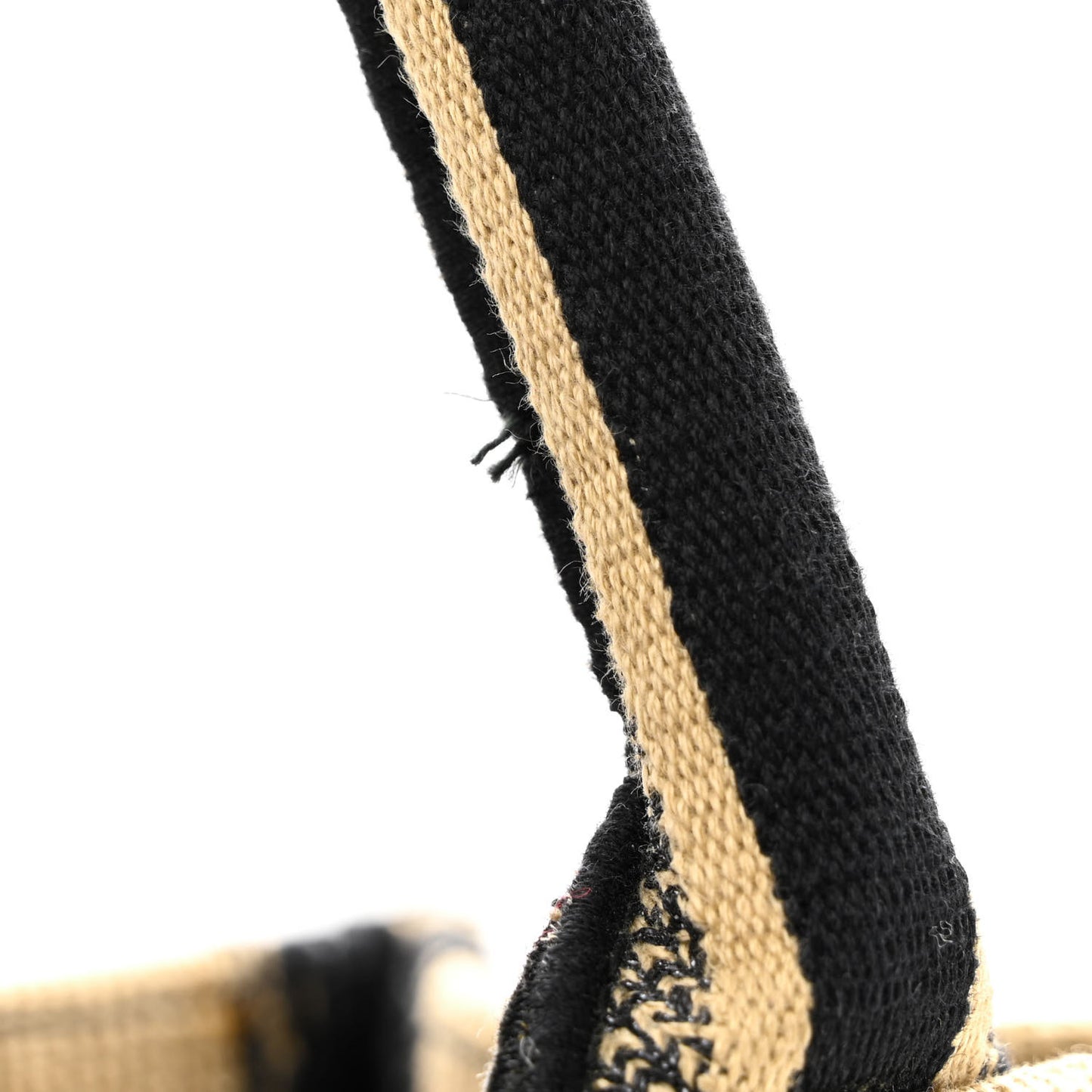 Canvas Embroidered Medium Bayadere Book Tote Black Beige