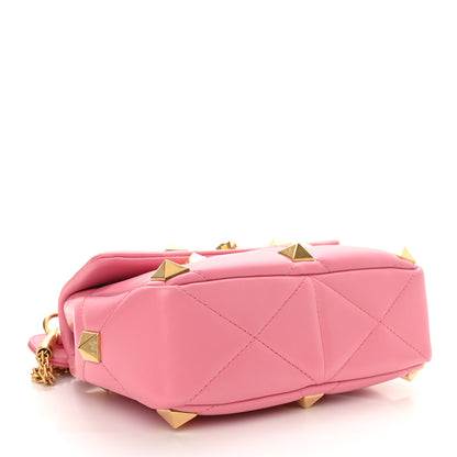 Valentino Garavani Nappa Medium Roman Stud Shoulder Bag Flamingo Pink 4 of 9
