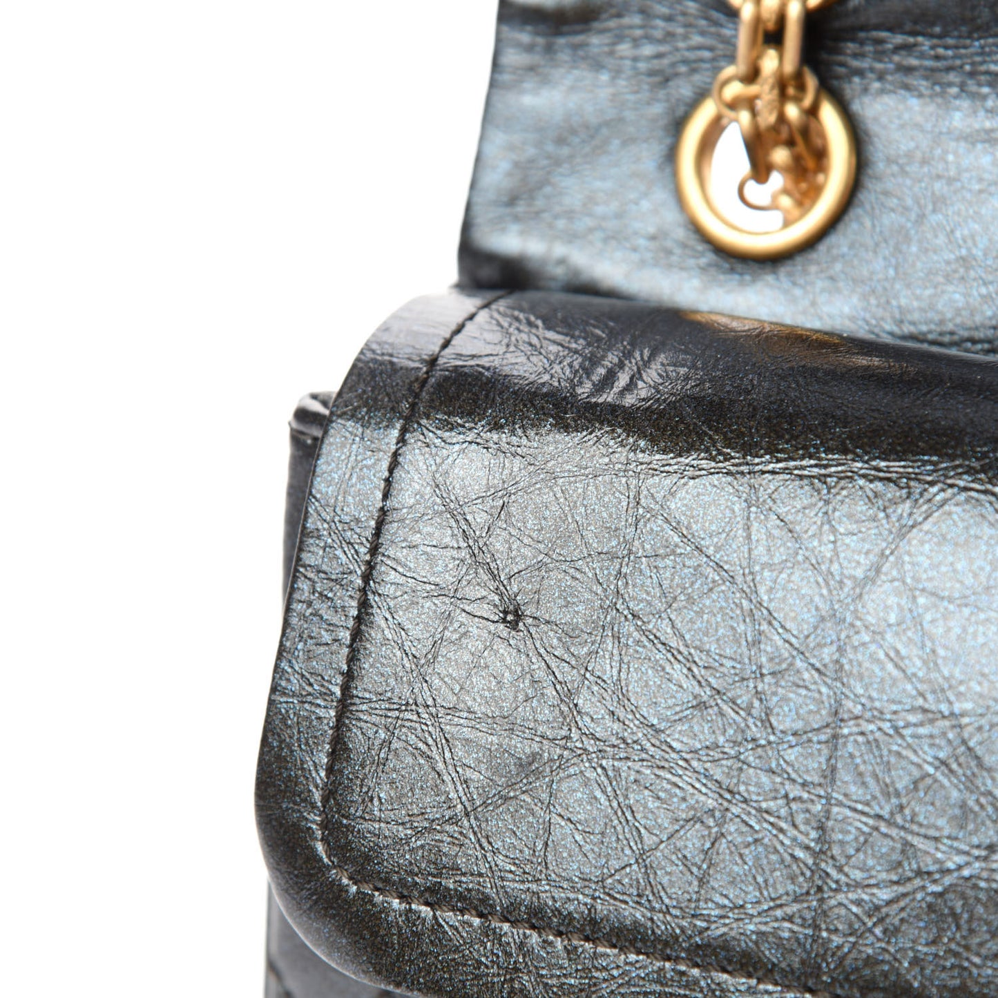 Iridescent Calfskin Quilted 2.55 Reissue 226 Flap Ruthenium