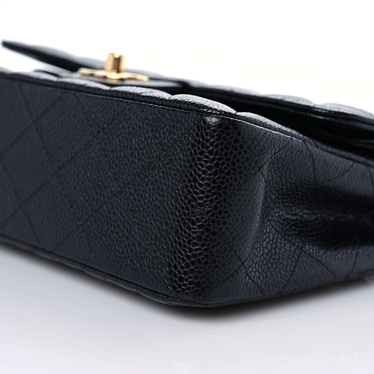 Caviar Quilted Small Double Flap Black