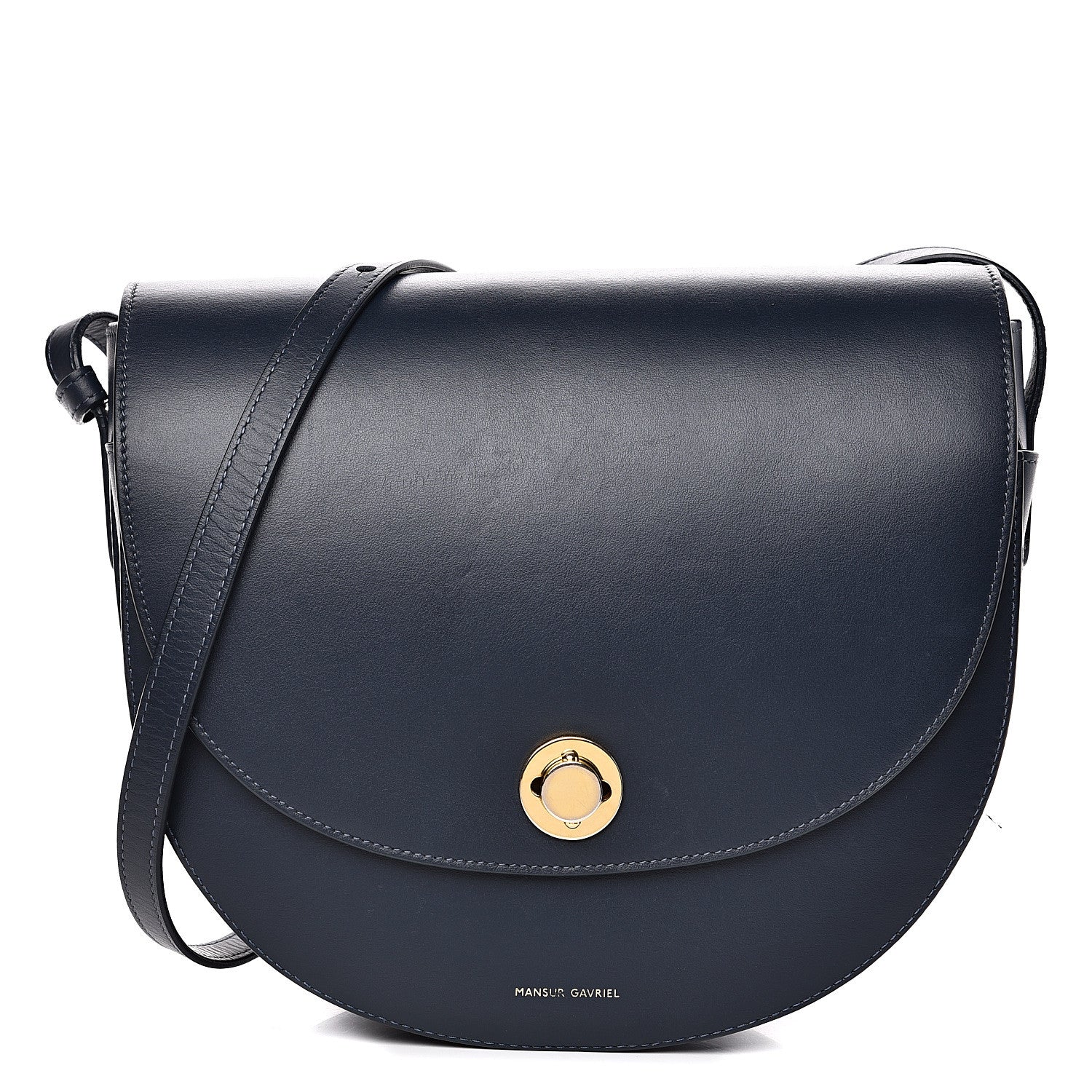Mansur Gavriel Calfskin Saddle Crossbody Bag Blu 1 of 12