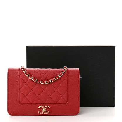 Chanel Caviar Quilted Vintage Mademoiselle Wallet On Chain WOC Red 12 of 12