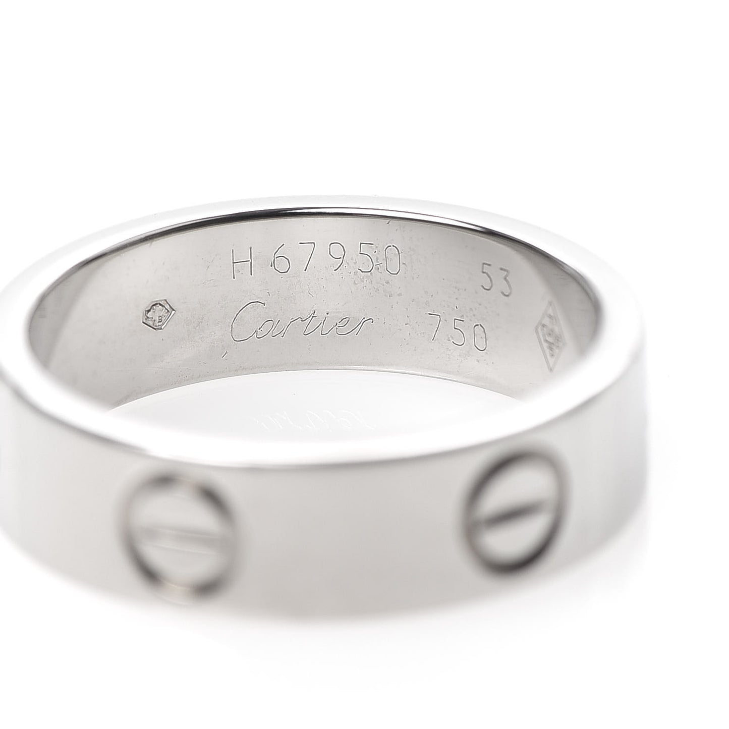 18K White Gold 5.5mm LOVE Ring 53 6.25