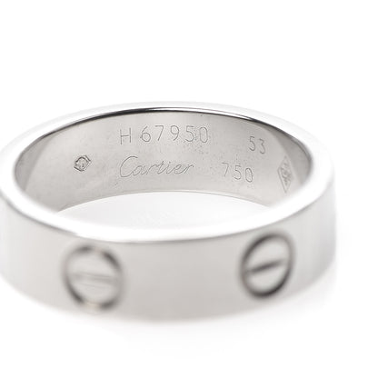 Cartier 18K White Gold 5.5mm LOVE Ring 53 6.25 4 of 4