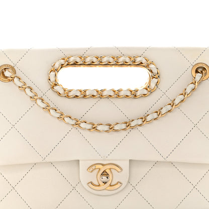 Chanel Lambskin A Real Catch Flap Bag White 8 of 32