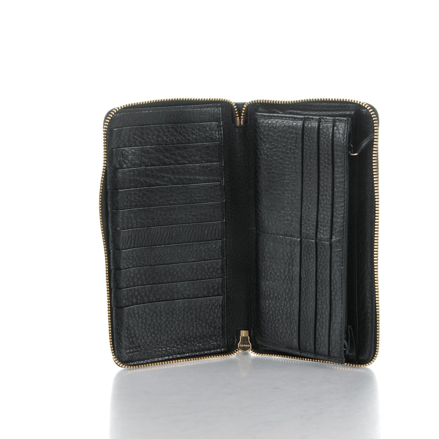 Calfskin Soho Zip Around Wallet Black