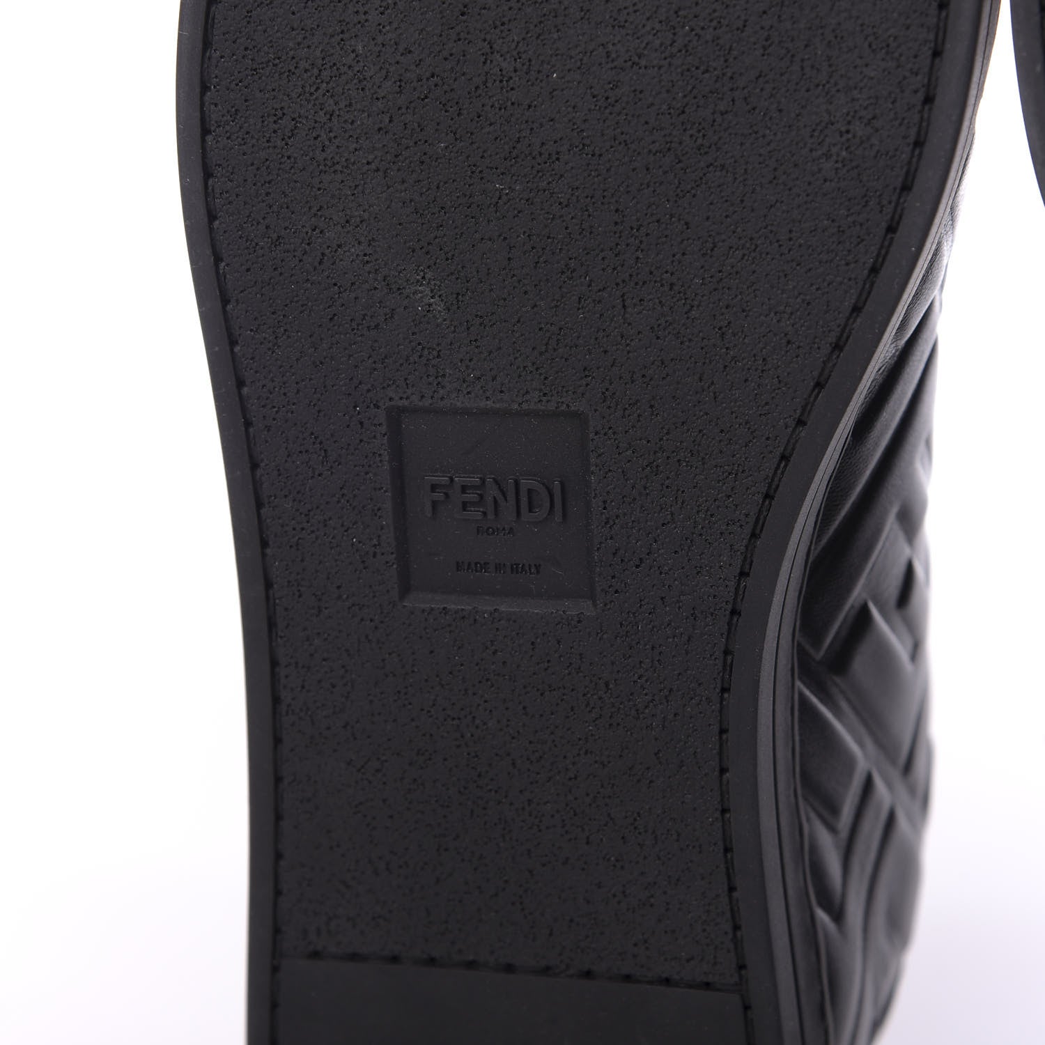Fendi Nappa Macro FF Embossed Mens Low-Top Sneakers 9 Black 7 of 9
