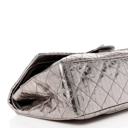 Chanel Metallic Calfskin Striped 2.55 Reissue 227 Silver 10 of 11